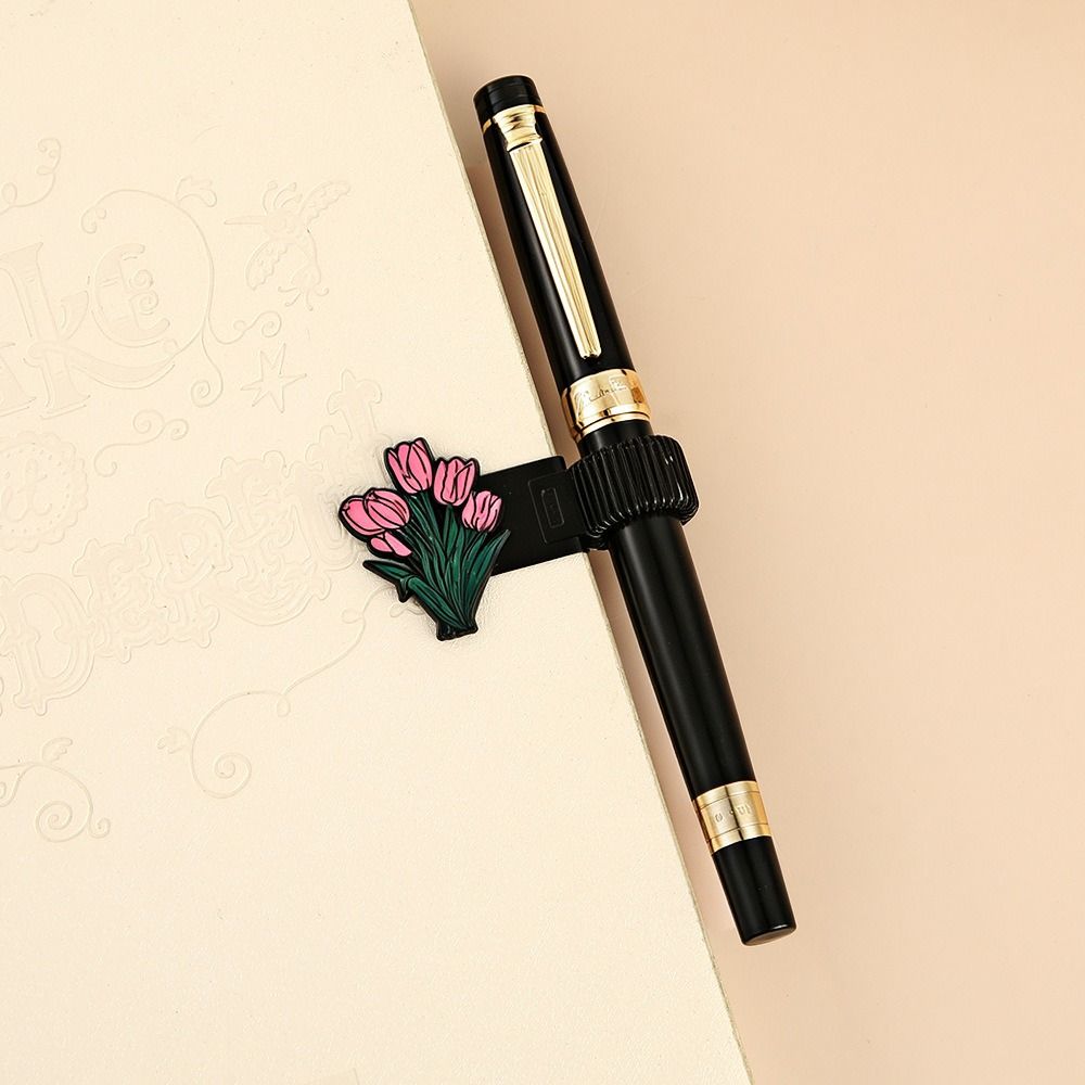 Spring Metal Clip Flower Bookmark Elegant Hand Account Stationery Clip New Metal Pen Clip Notebook