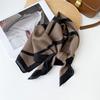 Herringbone Cashmere Blend Square Scarf Women Lightweight Vintage Print Neck Wrap 65x65cm Elegant Accessory