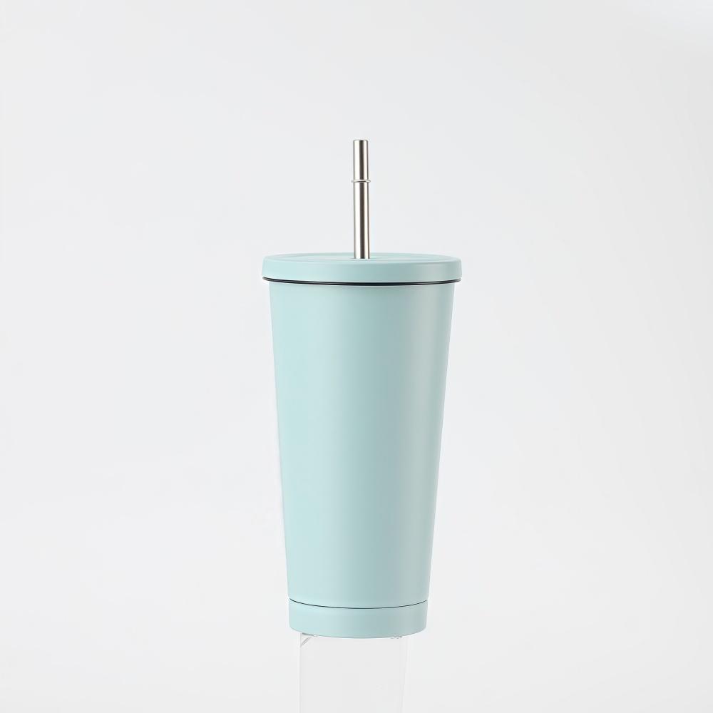 500ml Thermal Mug 304 Stainless Steel Double-Layer Vacuum Insulated Thermos Water Bottle Portable Coffee Cup with Straw