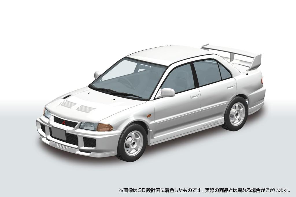 Aoshima Bunka Kyozai Rakupura Snap Car CE9A Lancer GSR Evolution III 1995 Scotia White Plastic Model Kit Co., Ltd. (AOSHIMA) 1/24 No. 04-SW
