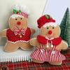 Holiday Polyester Gingerbreads Doll Decorative Pillow With Polyester Filling for Winter Comfort