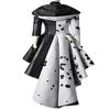 2025 Cruella De Vil Cosplay Costume Adult Women Cruella Black White Polka Dot Dress Jacket Cruella Cosplay Costume Coat Dress Outfit