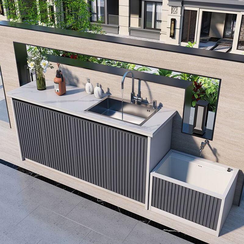 Комбинированная раковина и мойка для швабр из алюминиевого сплава для улицы