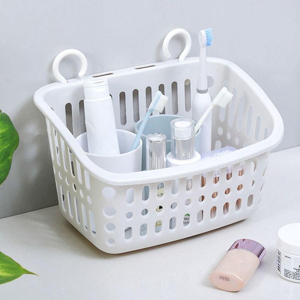 White Hanging Storage Basket Stretchable Sundries Hanging Basket Portable Bath Basket Pool