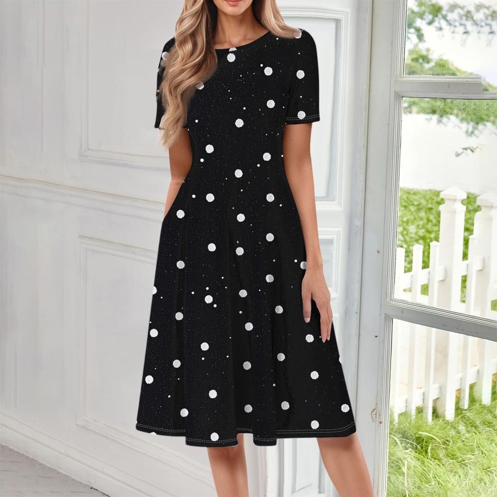 Dresses For Women Summer Casual Button Up V-neck Short Sleeve Wear To Work Dresses