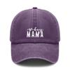[Mom Baseball Cap] Letter "boy MAMA" Print Dark Gray Adjustable Washed Look Curved Brim Casual Daily Wear Baseball Hat - Dad Hat For Mother's Day Gift