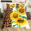 Yellow Sunflower King Queen Bedding Set Blossom Flowers Duvet Cover Blue Butterfly Floral Quilt Cover Polyester Comforter Cover