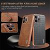 AZNS For iPhone 16 Pro Case Electroplating PU+TPU Phone Cover Crocodile Texture