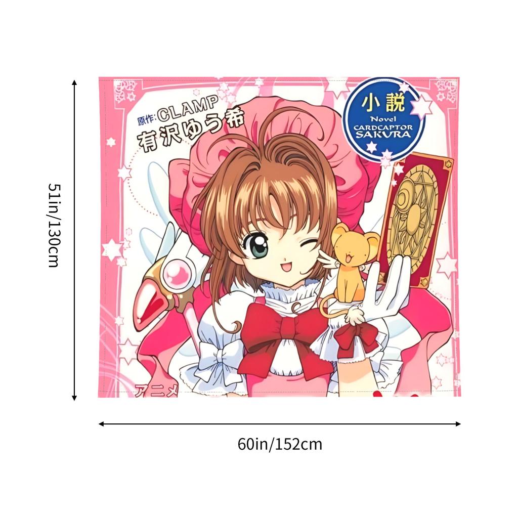 Кавайная Аниме Cardcaptor Sakura Гобелен Украшение комнаты Домашнее украшение Декоративные аксессуары для гобеленов Милое украшение для комнаты