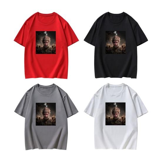 Adults Casual T-Shirt Chinese Black Myth Game Graphic Tee Cotton Blend Round Neck