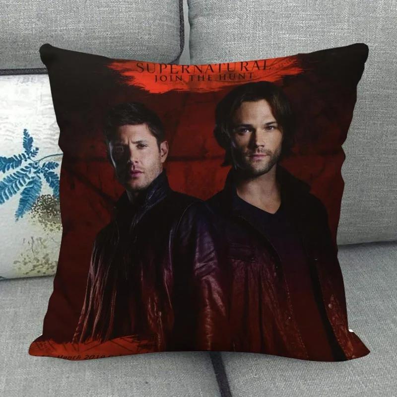 Наволочка Supernatural на заказ Свадебная декоративная хлопково-льняная наволочка для дома Чехол для подушки 45X45(Одна сторона)