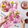 51PCS Princess Peach Party Tableware Include Tablecloth Paper Plates Napkins Cup