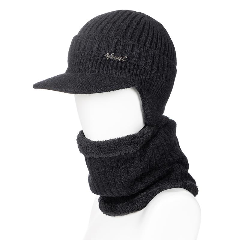 Новые зимние шапки на меховой подкладке, стильный теплый вязаный комплект, шапки для мужчин и женщин, классическая вязаная шапка, уличные наушники, шапки