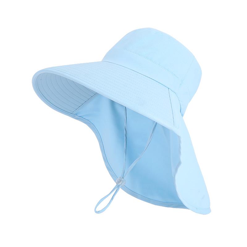8555 Summer Outdoor Sunscreen Visor Versatile Large Brim Shawl Fisherman's Hat with Ponytail Hole Hat Women