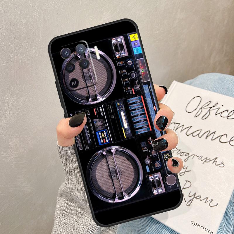 Ретро Черный Чехол-бумбокс Для Oppo A5 Pro A15 A17 A57 A77 A94 A74 A54 A16 A76 A96 A40 A60 A80 A18 A38 A58 A78 A98
