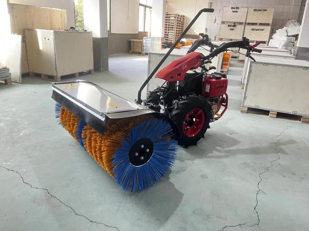 Compact Gasoline Snow Sweeper - Multifunctional All-Gear Push-Type Snow Removal Equipment