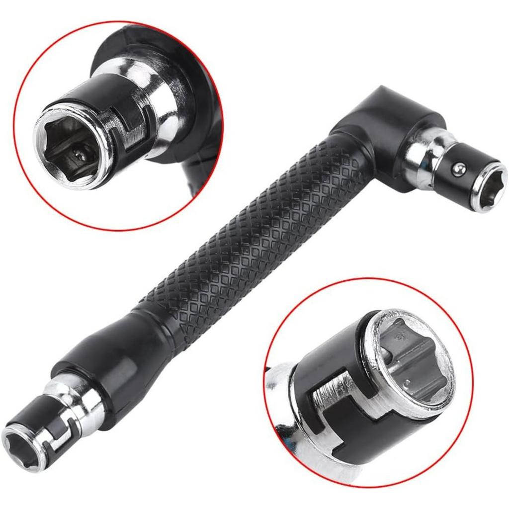 Hex Socket Wrench L-Shape, 1/4 Inch Double Head Wrench for Screwdriver Bits Hand Tool