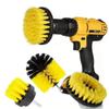 3Pcs/Set Drill Brush Attachment Set Electric Scrubber Cleaning Brush Tool Set for Cleaning Car Wheels Tires and Glass Windows