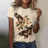 Women's T-Shirt Butterfly Graphic Print Summer Short Sleeve Casual Tops Street Fashion O Neck T-Shirt 2025 Female Clothing