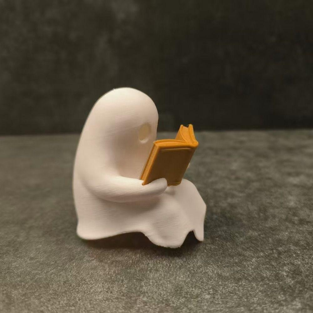 LED Warm Light Halloween Ghost Reading Lamp Ghost Reading Desktop Ornament  Bookshelf