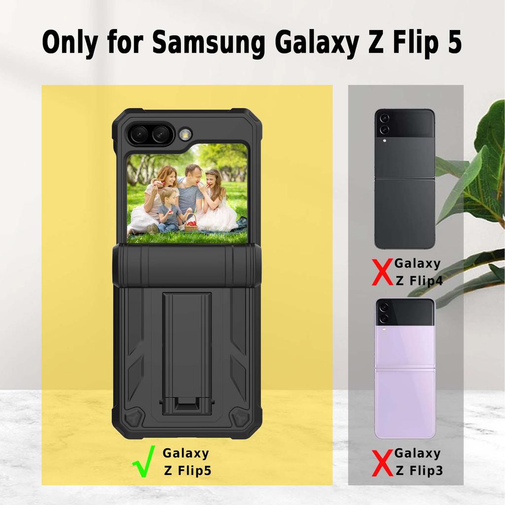 Подходит для чехла для мобильного телефона Samsung Galaxy Z Flip 5 Складной кронштейн Прочный противоударный чехол для телефона