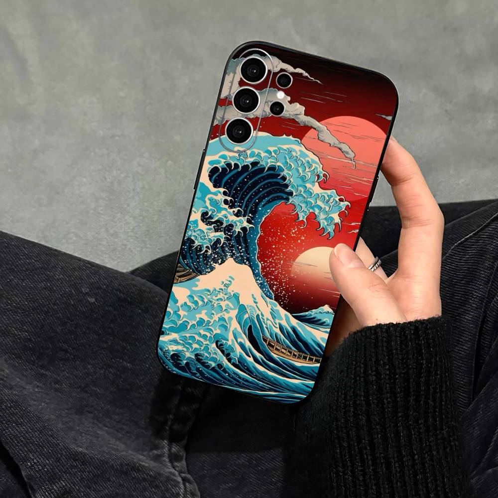 G-Большая волна у Канагавы Чехол для телефона для Samsung S25, S24, S21, S22, S23, S30, Ultra, S20, Plus, Fe, Note, 10, 9, 5G Черный чехол