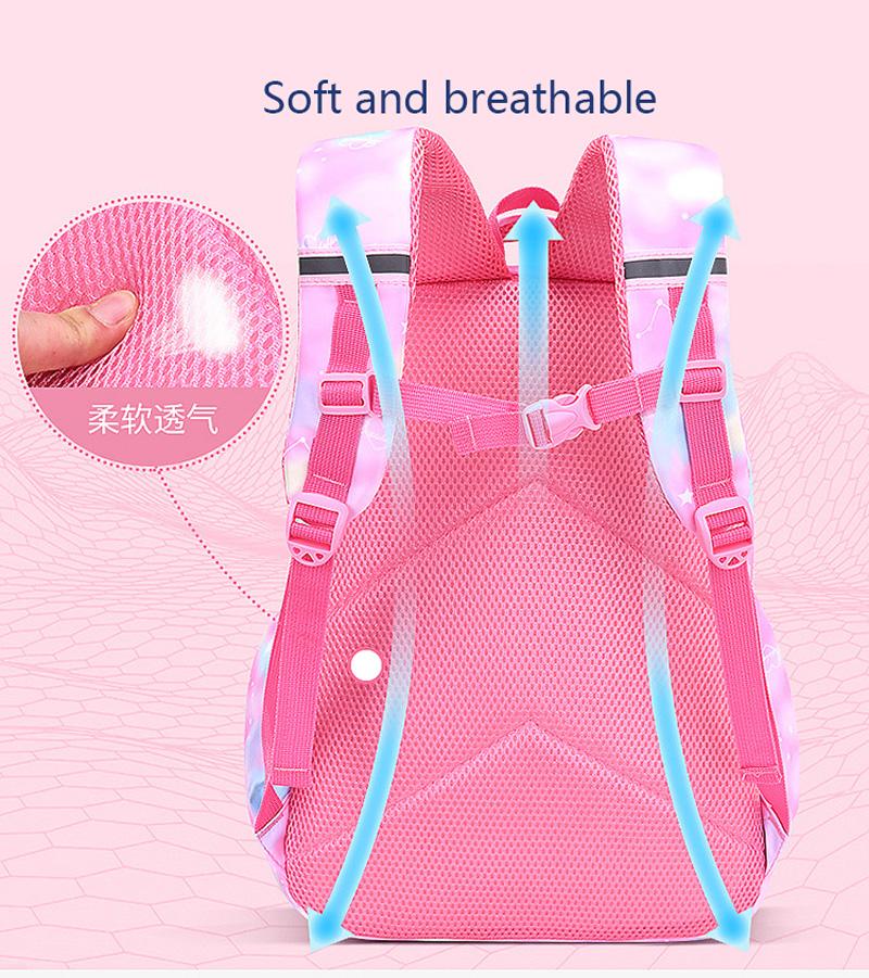 Детский Рюкзак для Девочки Школьный Портфель Розовый Для Ребенка Подростка Школьный Рюкзак Начальный Каваи Милый Водонепроницаемый