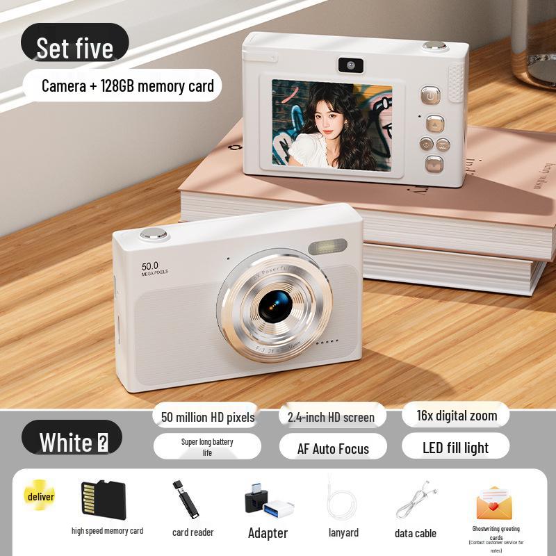 HD Dual-Camera Retro Digital Student Camera for Selfies and Travel