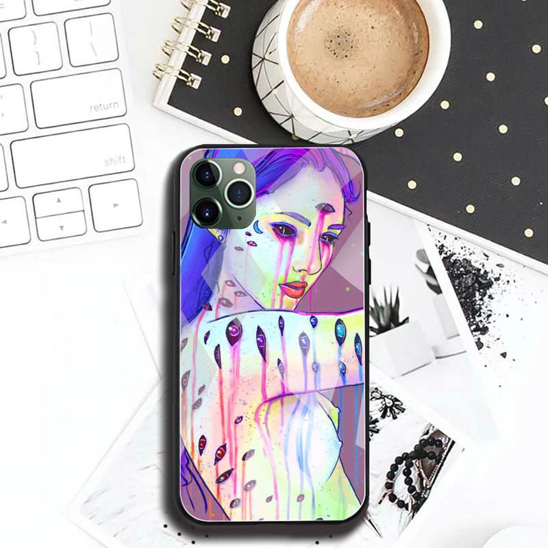 Чехол для телефона Digital Art Love Trippy psychedelic из закаленного стекла для iPhone 12 pro max mini 11Pro XR XS MAX 8X7 6S 6 Plus SE чехол