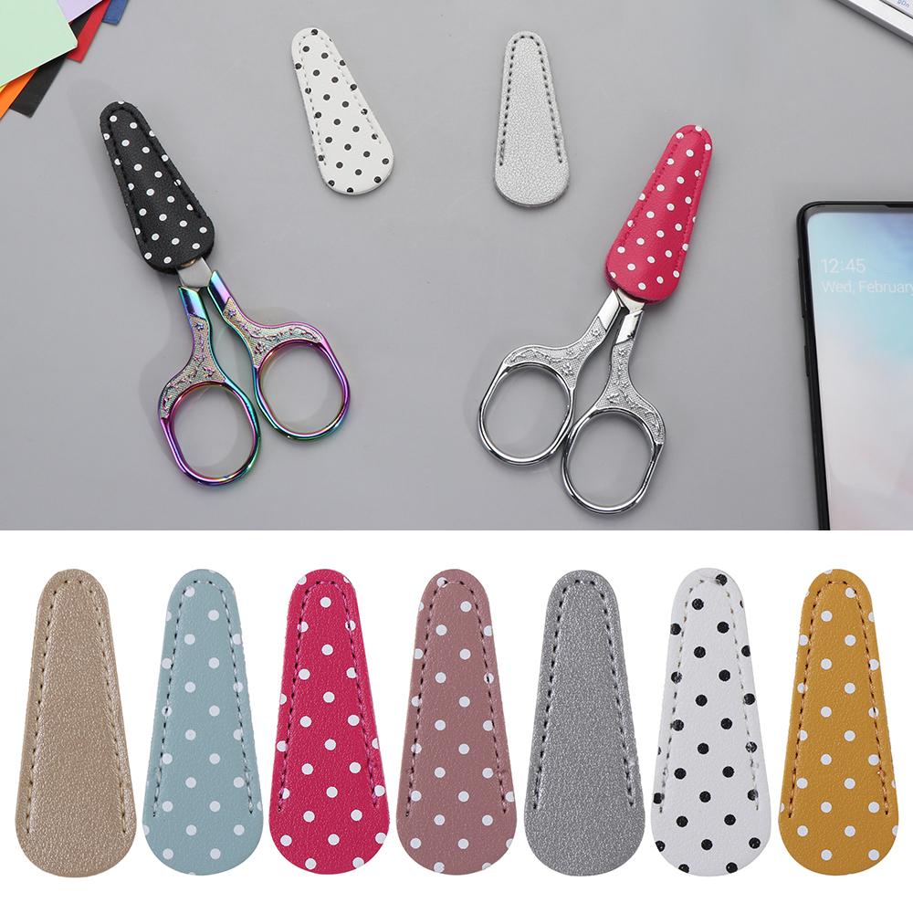 1PC Embroidery Scissors Protective Cases PU Leather Scissors Cover Sewing Tools DIY Scissors Sleeve Household Tool Accessories
