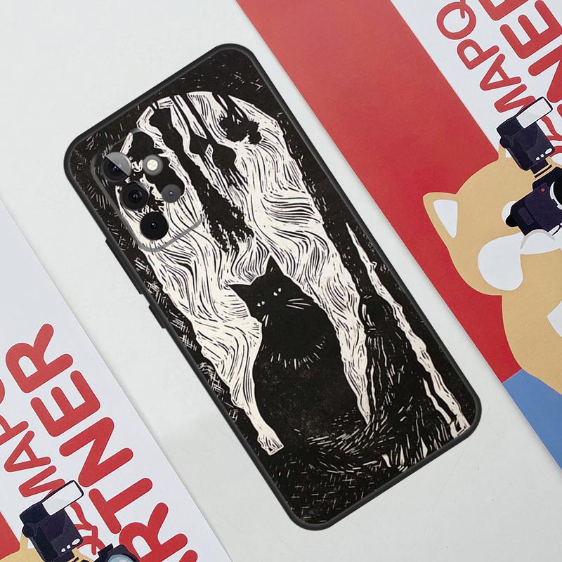 Чехол 'Черная кошка-ведьма' для Samsung Galaxy A36 A35 A55 A06 A16 A26 A56 A53 A32 A52 A33 A13 A14 A34 A54 A17 A15