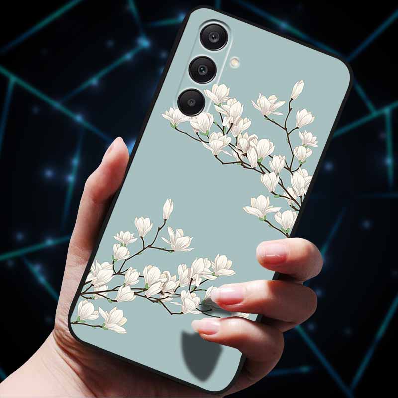 3D Цветочные тисненые чехлы для Samsung A25 A35 A55 5G Мягкие силиконовые чехлы для телефона для Galaxy A25 5G Задняя крышка Ракушка SamsungA55