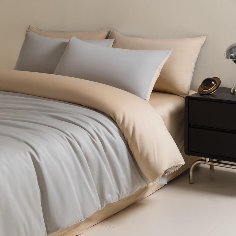 Four-Piece Premium Xinjiang Long-Staple Cotton Bed Set: 100% Pure Cotton Duvet Cover, Sheet, and Fitted Sheet - Nantong Home Textiles