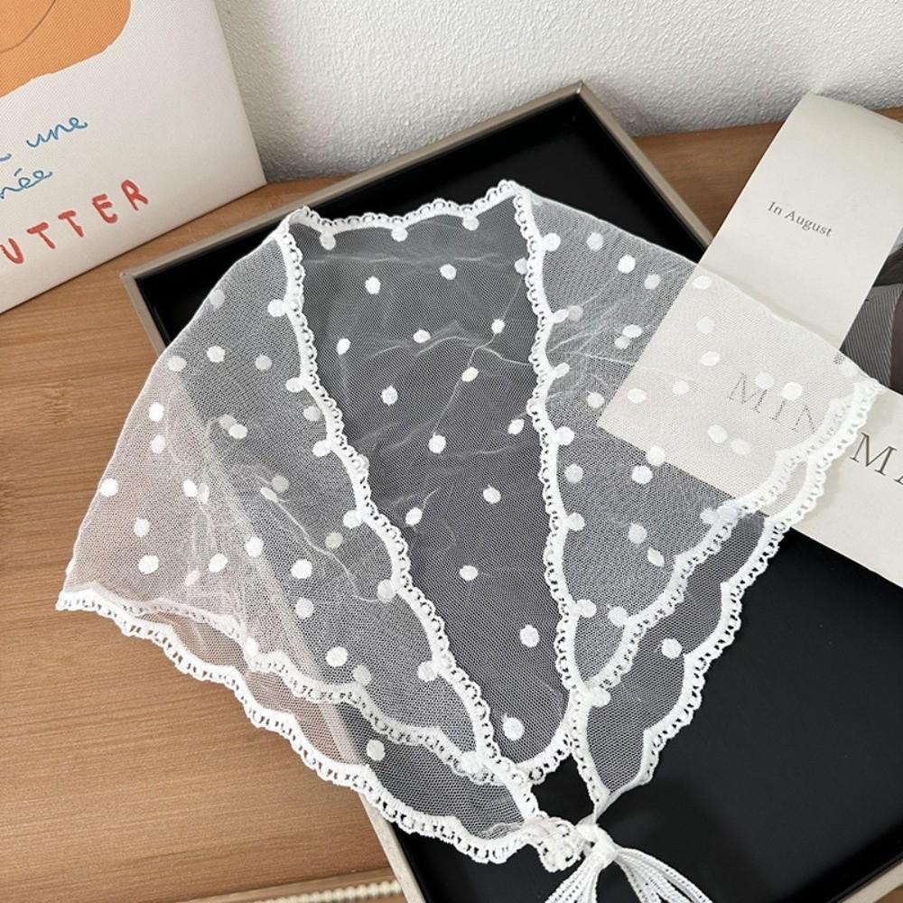 Floral Lace Hair Scarf White Triangle Scarf Countryside Headscarf Women Accessories