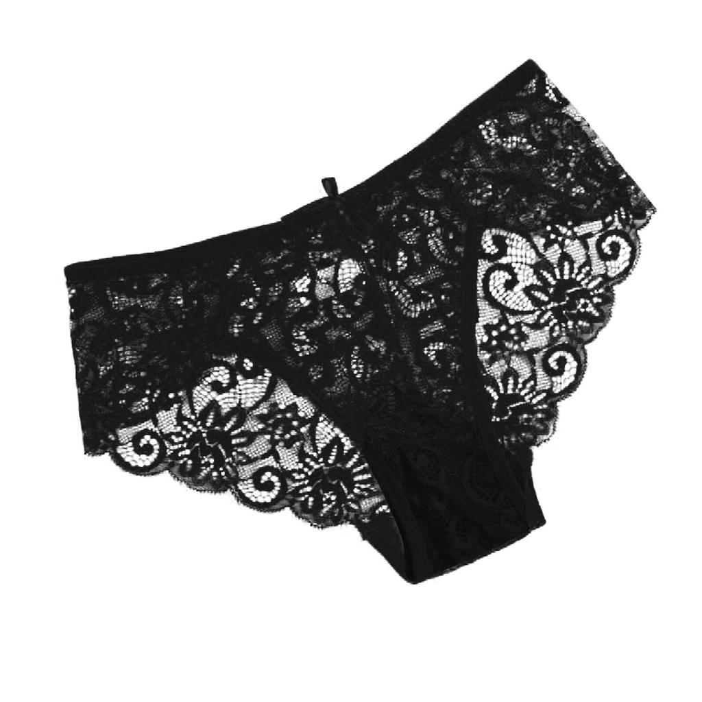 Ladies Sexy Underwear Mid-Waist Lace Briefs Sexy Panties