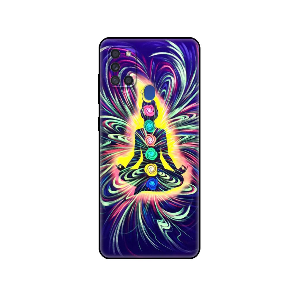 Черный чехол из ТПУ для Samsung Galaxy A50 50S A30S A10 A01 A11 A21S A31 A41 A51 A71 M21 M30S S10 LITE Mandala Chakra Insist Yoga