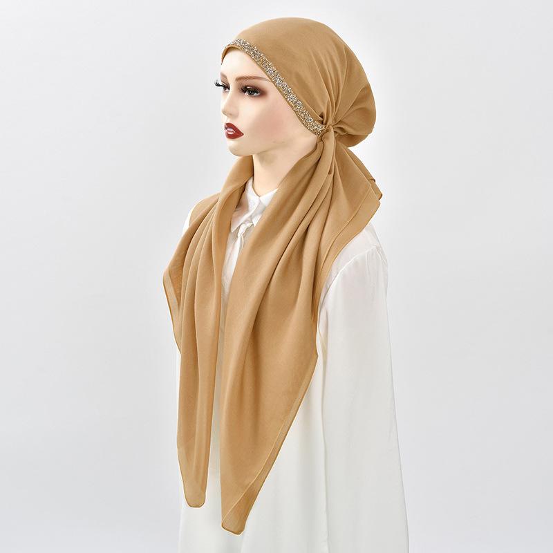 Мусульманский платок Женский хиджаб Модный Полное покрытие Дышащая Премиальная ткань Модный цвет Мягкая текстура Легко сочетается