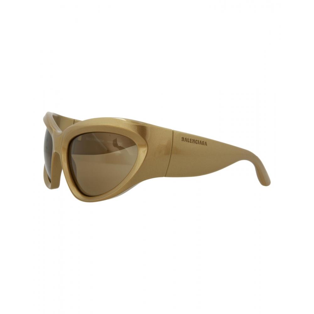 Balenciaga Shield Frame Bio Injection Sunglasses Gold Gold Brown