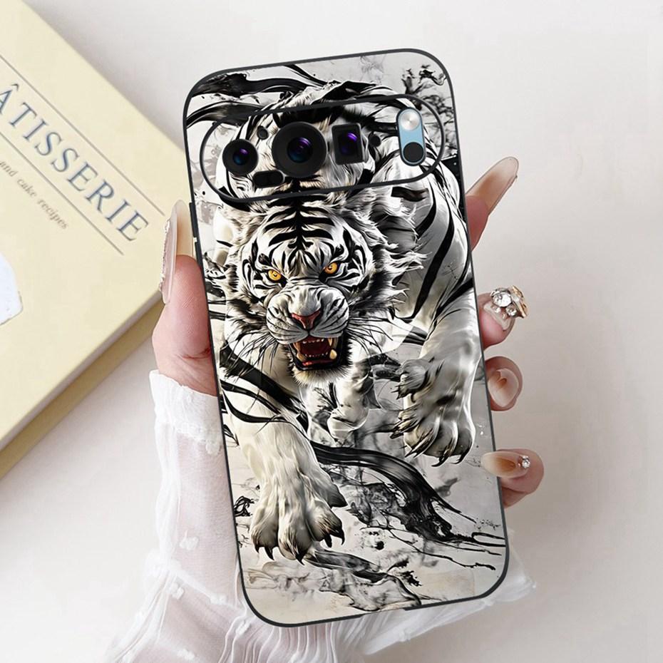 Beautiful Floral Painting Phone Case For Google Pixel 9 Pro 9A Black Silicone Soft Cover For Google Pixel9 9A 9Pro Cases Bumpers