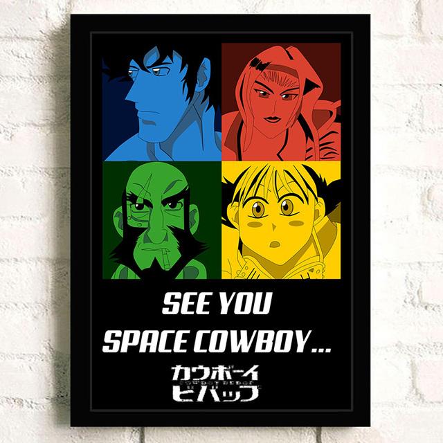 Японский боевик, научная фантастика, аниме, ковбойская комната, картина маслом, постер, ретро-искусство, украшение для дома, стены, картина