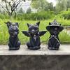 Black Cat Statue Mysterious Cute Cat Witch Cat Figurine Witches Decor Desk Ornament Hand-Painted Sculpture for Halloween