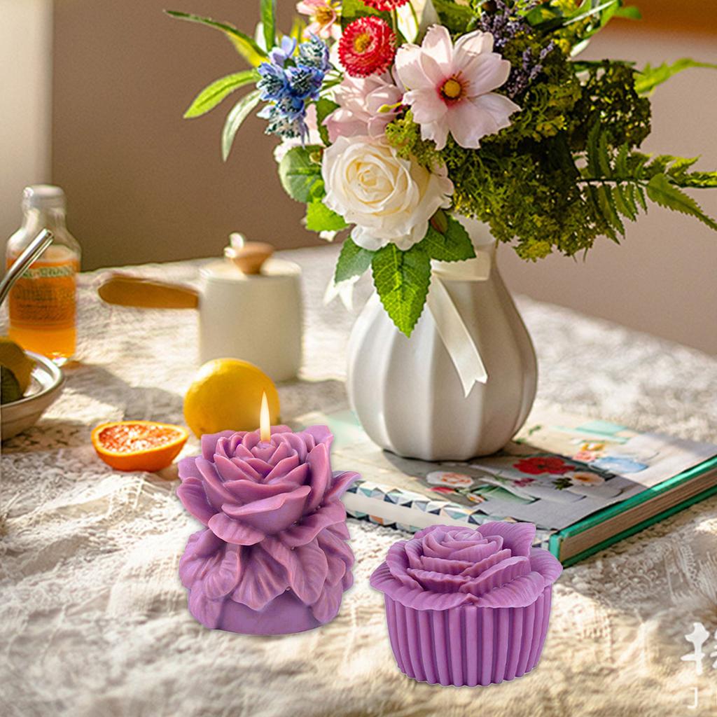 Flowers Candle Mould Silicone Molds Ornament Molds Castings Molds Handmade Plasters Molds Craft Supplies