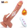 Реалистичный фаллоимитатор с подогревом, вибратор, беспроводной пульт дистанционного управления, силиконовый супер большой пенис, фаллоимитаторы, секс-игрушки для женщин, взрослых, магазин