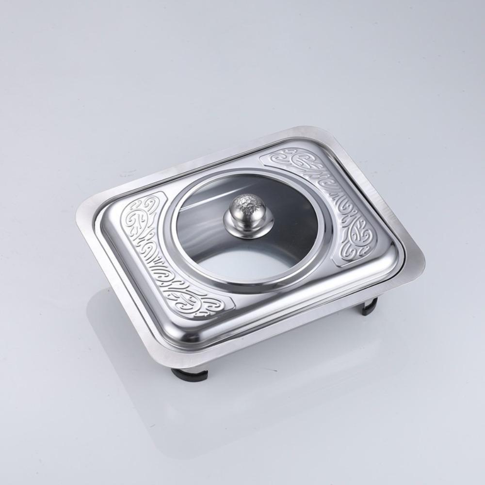 Practical Pan Dishes Warmer Stainless Steel Metal Pot Pans Chafing Dish Food Tray Dining