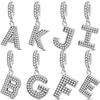 Медь 26 букв A-Z Алфавит Шарм Подвески Инкрустированные цирконом Бусина-буква Подходит для браслета Изысканные Ювелирные изделия DIY Подарок на день рождения
