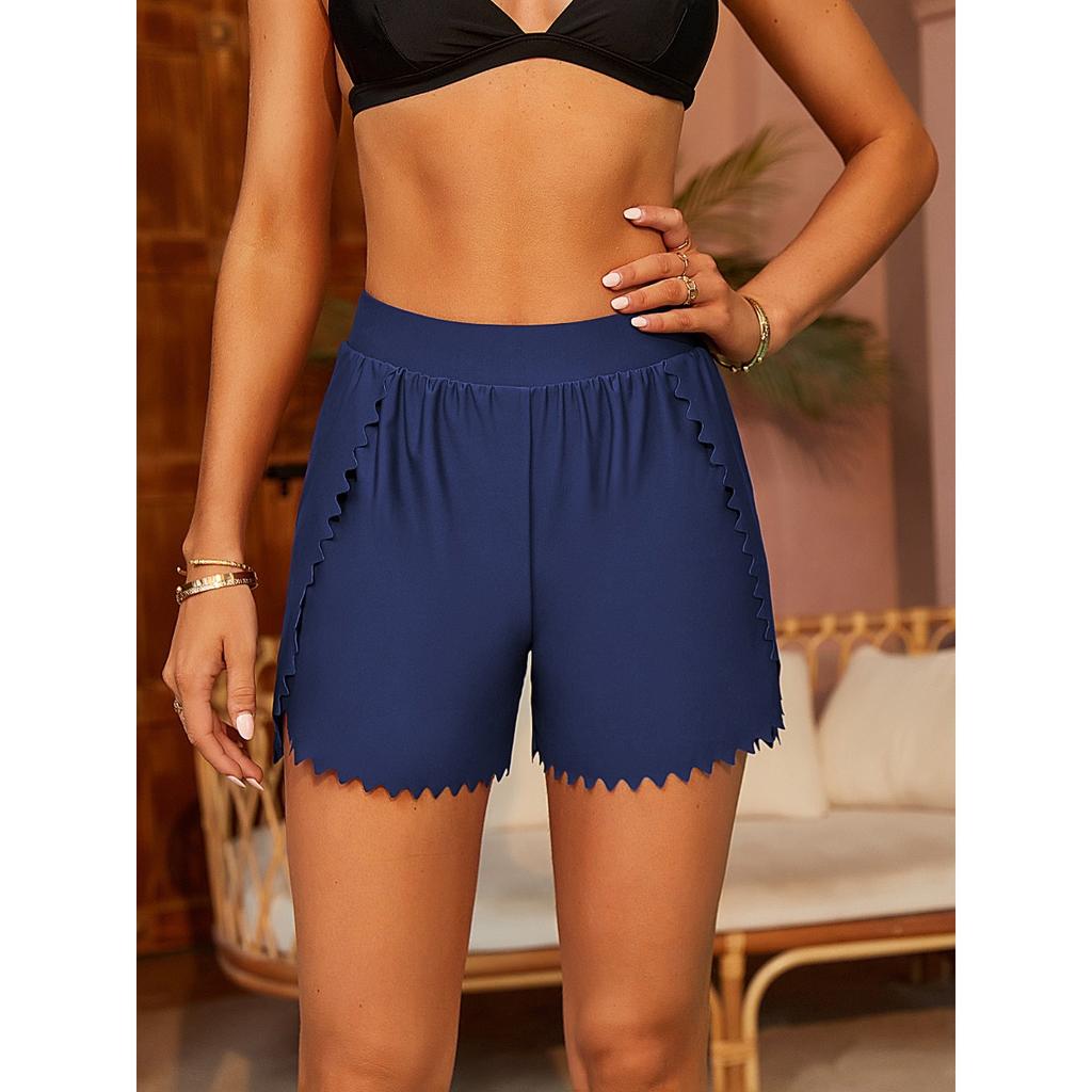 CHARMLEAKS Женские спортивные плавки, женские шорты бикини для мальчиков, узкие шорты для плавания с изогнутыми краями, купальник снизу