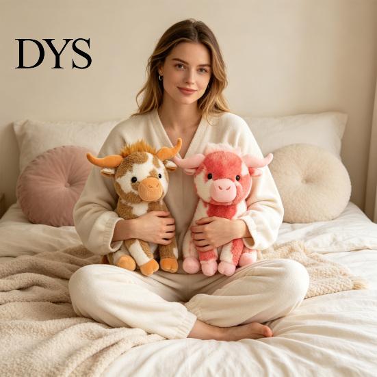 Мягкая игрушка-животное Игрушка Шотландская корова, Плюшевая кукла Шотландский крупный рогатый скот, Праздничный подарок для детей Милая кукла с фермы Подарок Взрослые Дети Мальчики Девочки Стирка