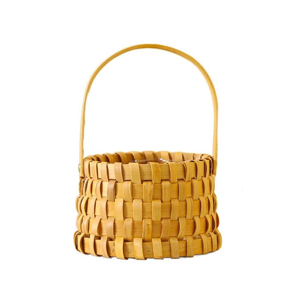 Brown Handheld Woven Flower Basket with Handle Decorative Baskets Gift Storage Basket