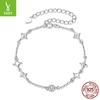 S925 Sterling Silver Star Bracelet Ladies, Minimalist Versatile Star Sterling Silver Bracelet Jewelry