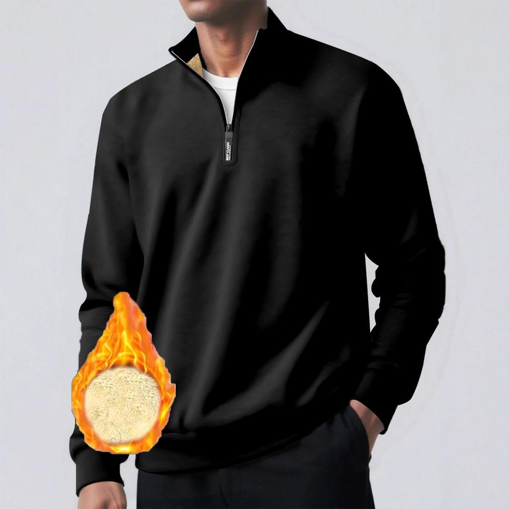 Мужской пуловер с длинным рукавом, толстовка со стойкой, повседневного кроя, с высоким воротником, базовая рубашка из овечьей шерсти